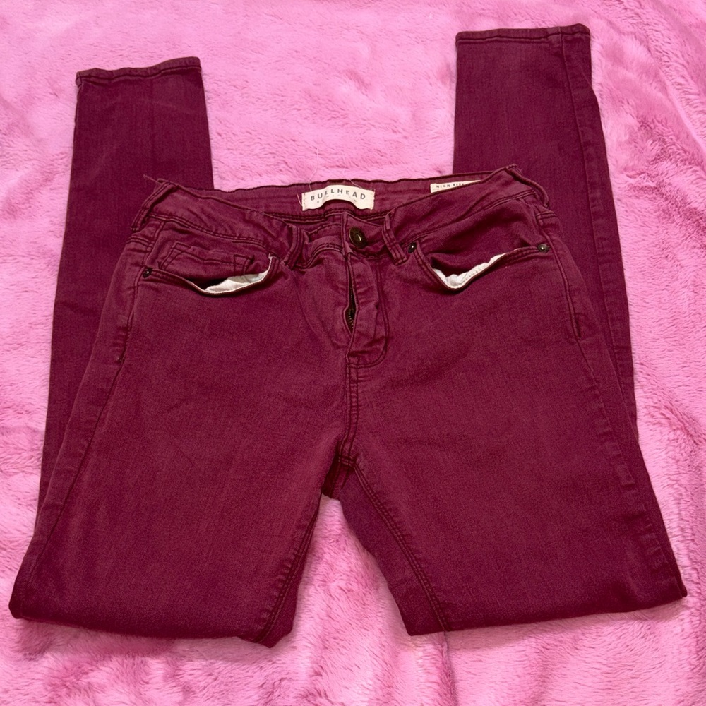 Bullhead Dark Red Denim Jeans